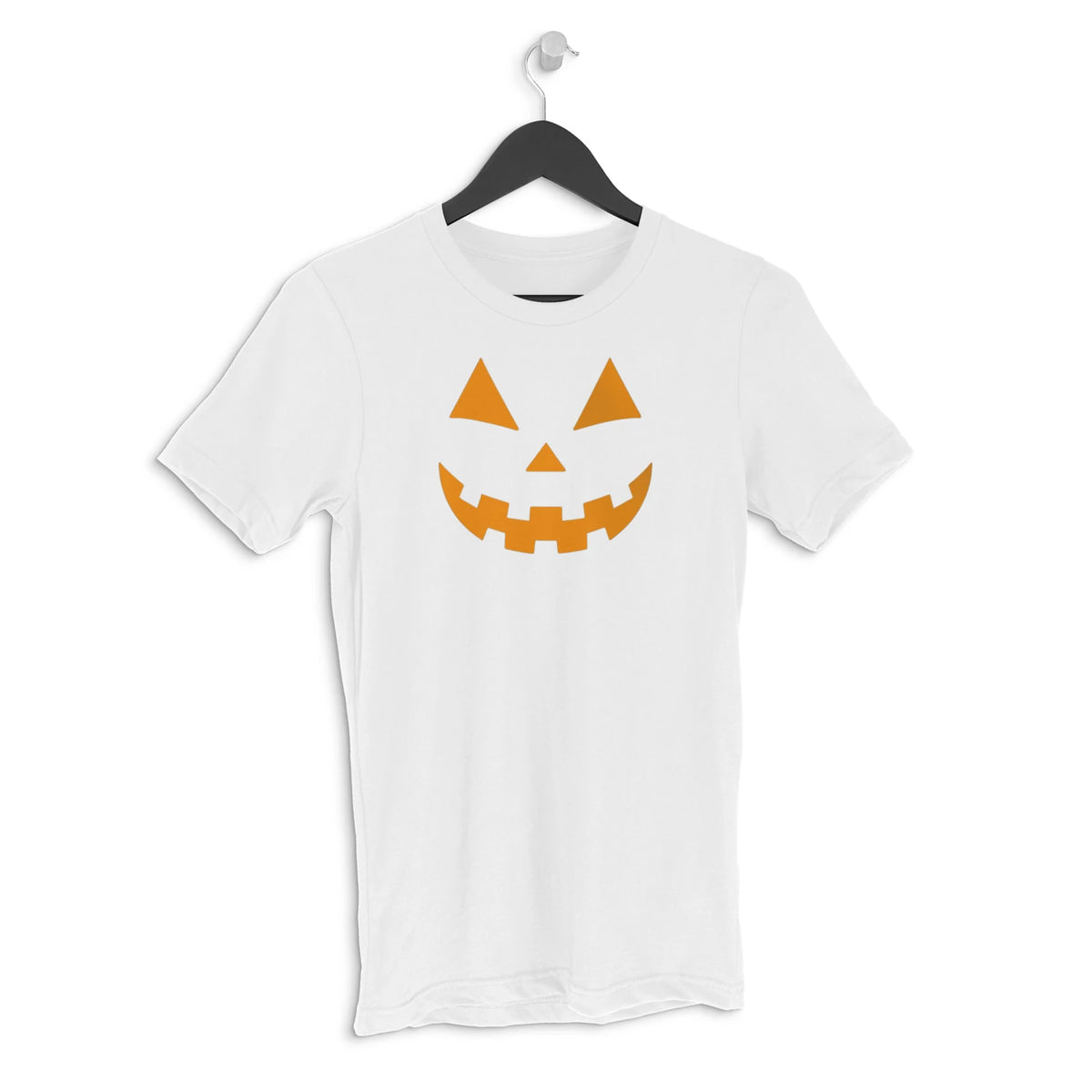 Pumpkin orange white Men's Halloween graphic Tshirt - White