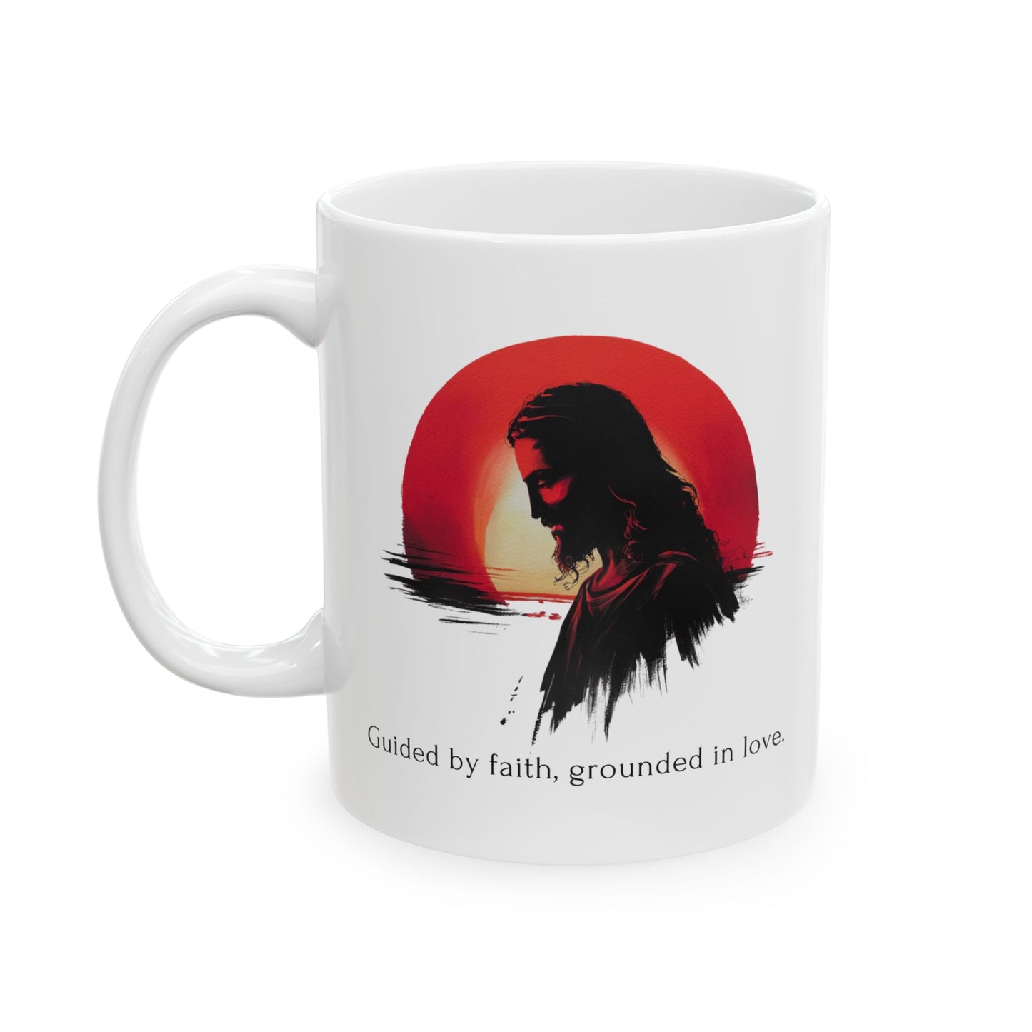 Jesus, Guided by faith, grounded in love. Mug