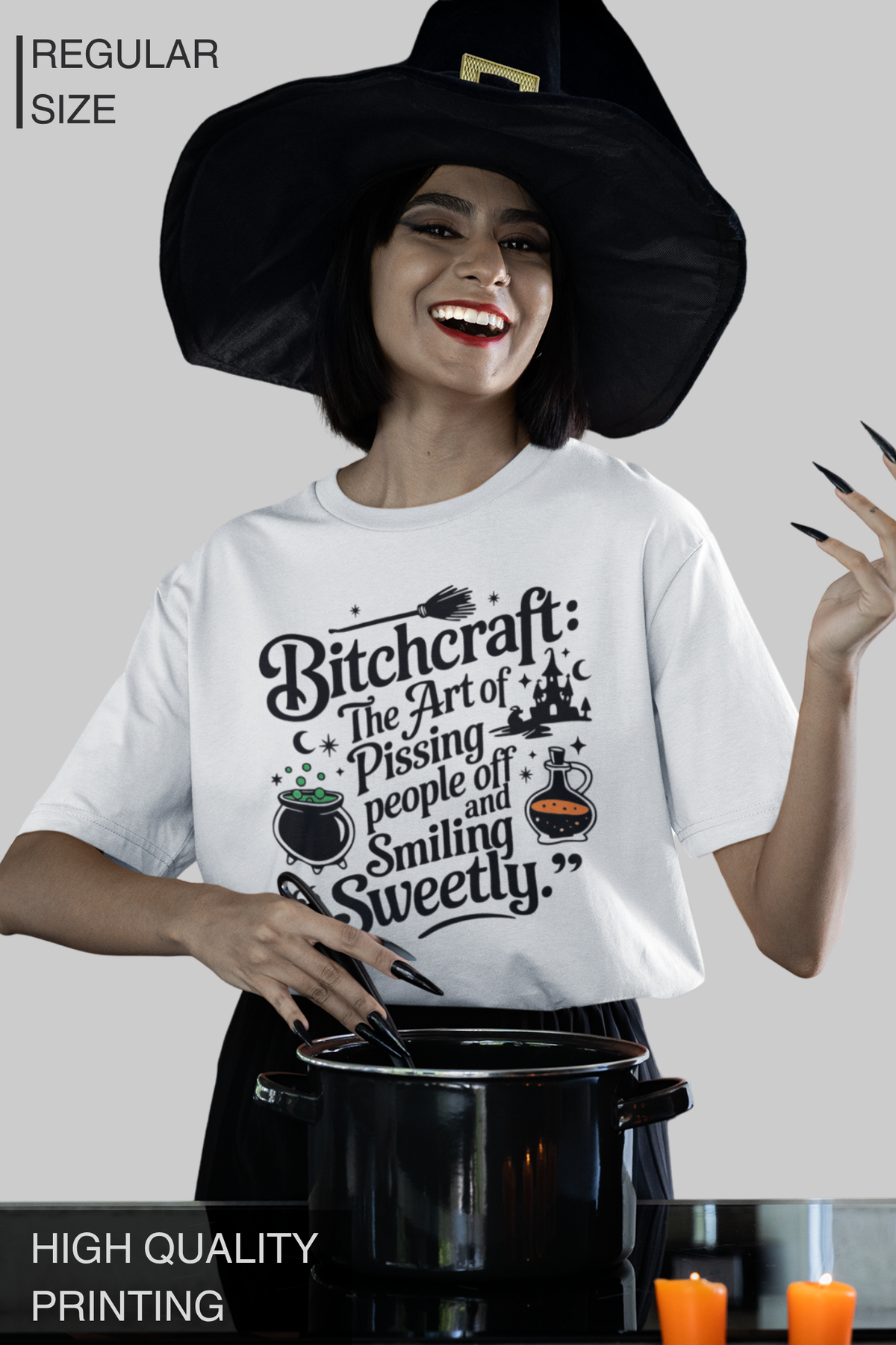 Bitchcraft Smile Sweetly Women's Halloween graphic T-shirt