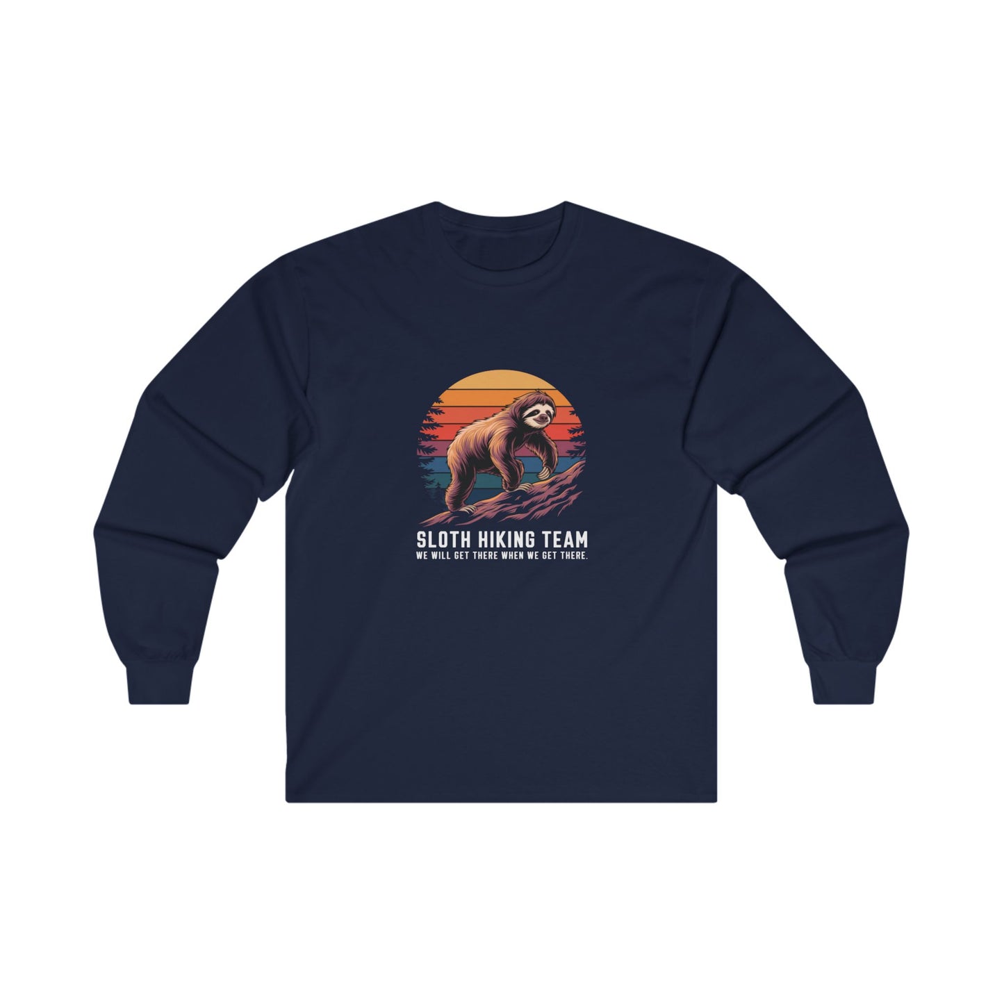 Sloth Hiking Team Adult Long Sleeve T-shirt
