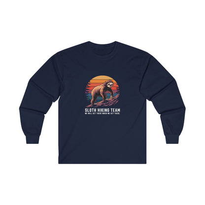 Sloth Hiking Team Adult Long Sleeve T-shirt