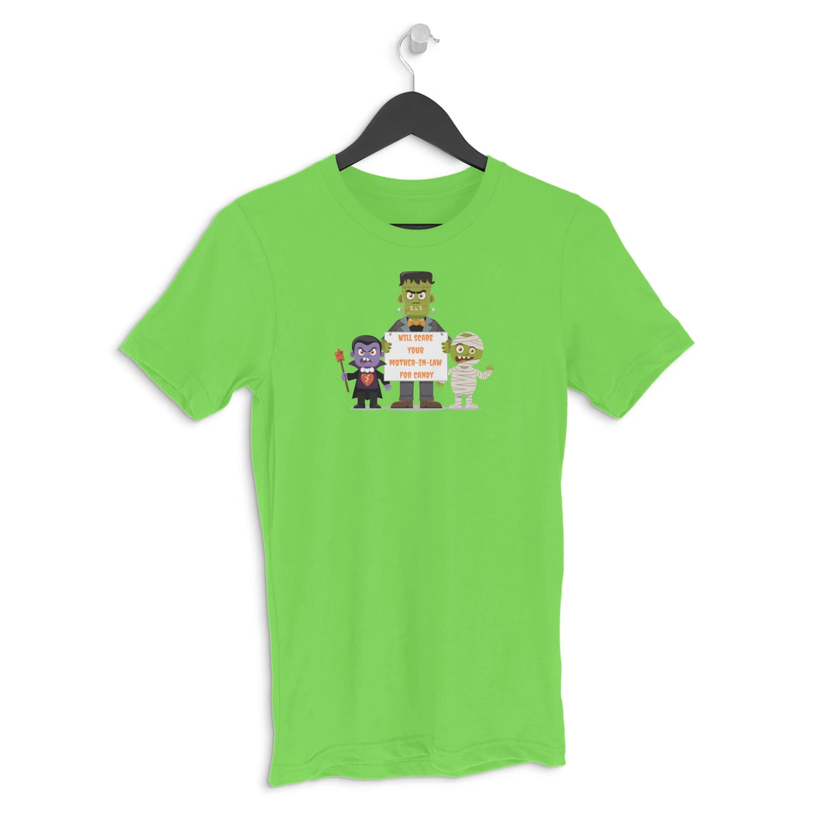 Will Scare Your Mother-in-Law for Candy – Men's Halloween Graphic T-Shirt - Liril Green