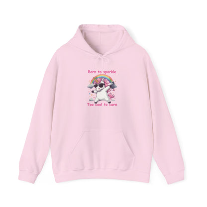 Born to sparkle, too cool to care. Adult Hoodie