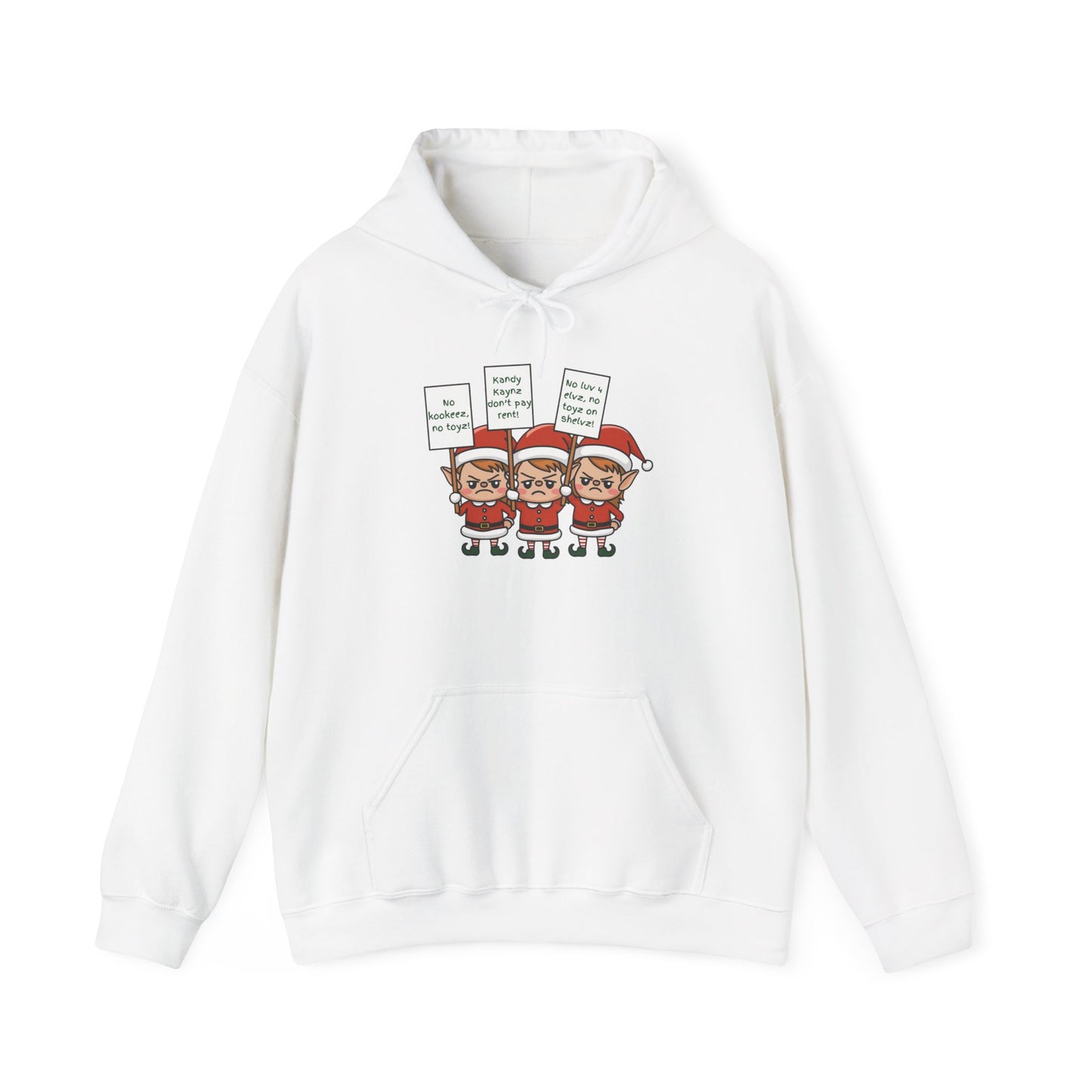 Christmas Elves On Strike Adult Hoodie