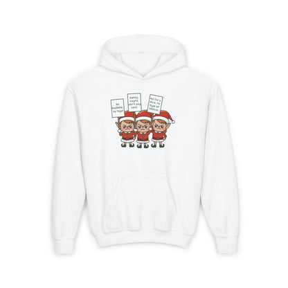 Christmas Elves On Strike Kids/Teen Hoodie