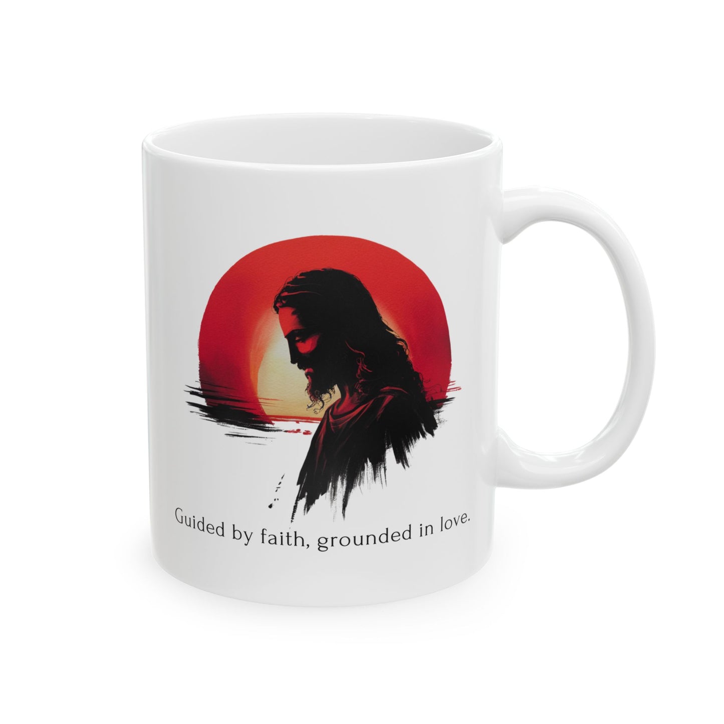 Jesus, Guided by faith, grounded in love. Mug