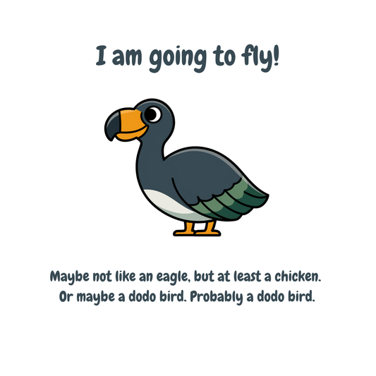 I'm Going To Fly (Like A Dodo Bird) Adult T-Shirt