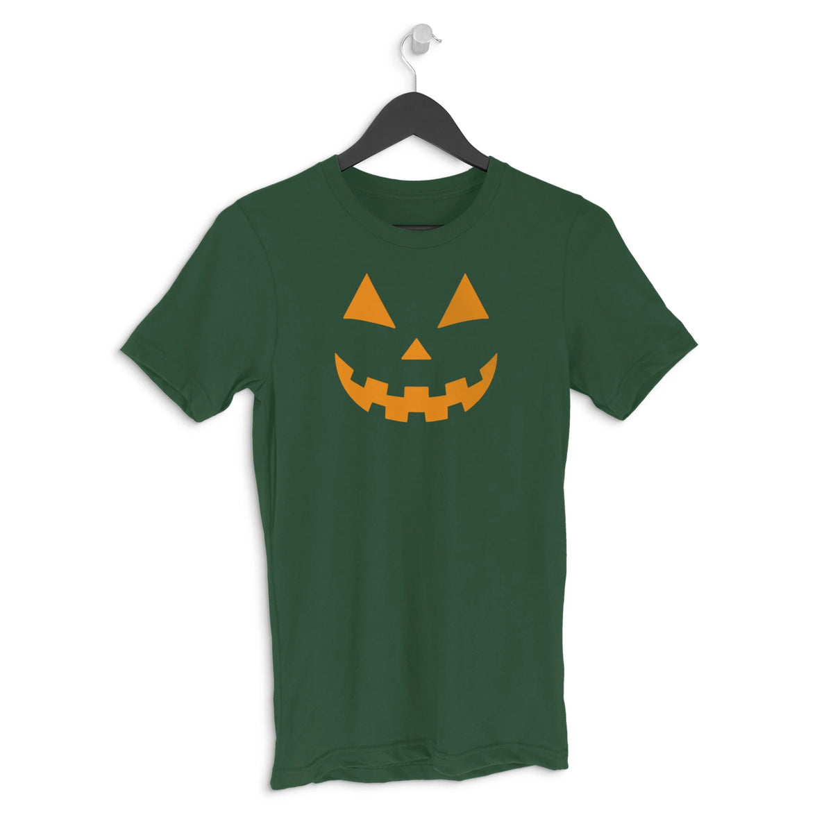 Pumpkin orange white Men's Halloween graphic Tshirt - Olive Green