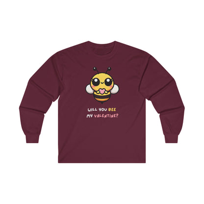 Will You Bee My Valentine Adult Long Sleeve T-shirt