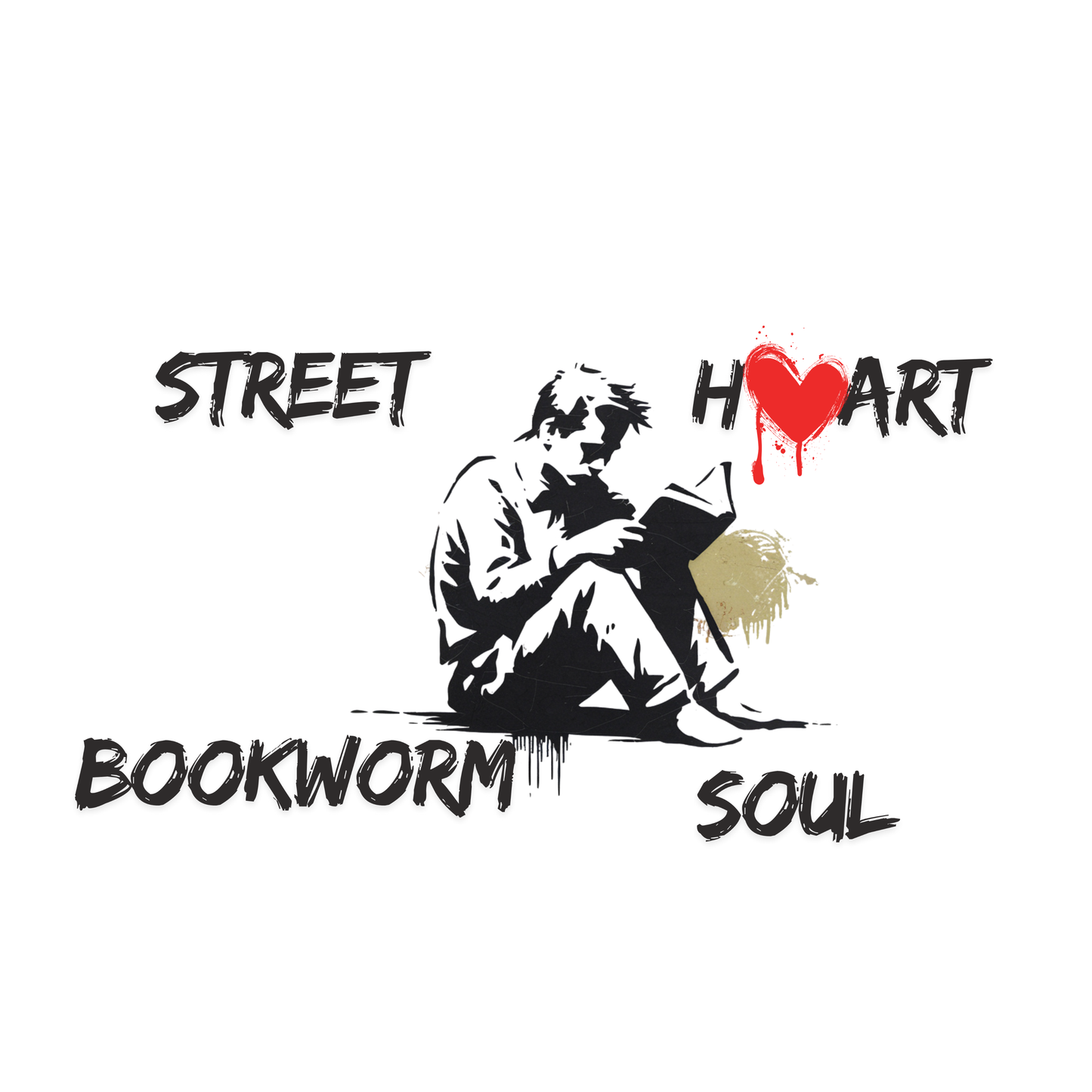 Street Heart Bookworm Soul Men's T-shirt