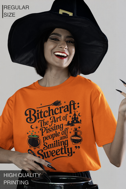 Bitchcraft Smile Sweetly Women's Halloween graphic T-shirt