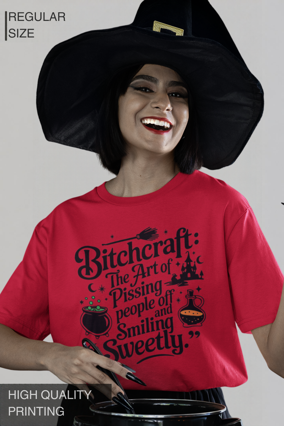 Bitchcraft Smile Sweetly Women's Halloween graphic T-shirt