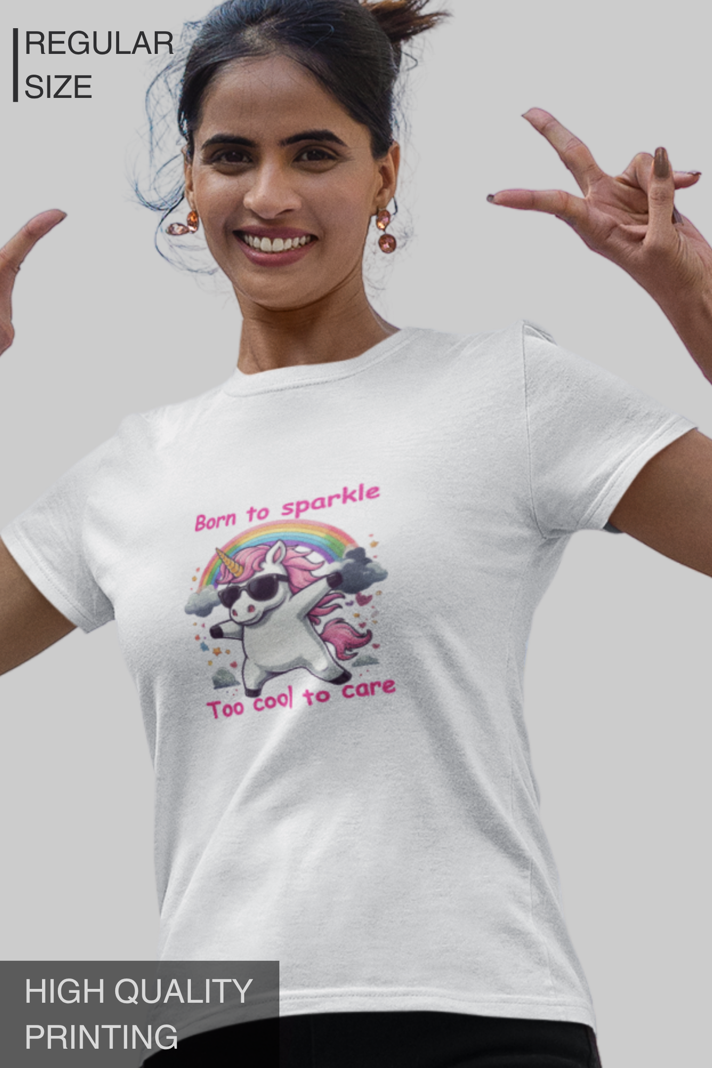 Born To Sparkle Too Cool To Care Women's Tshirt