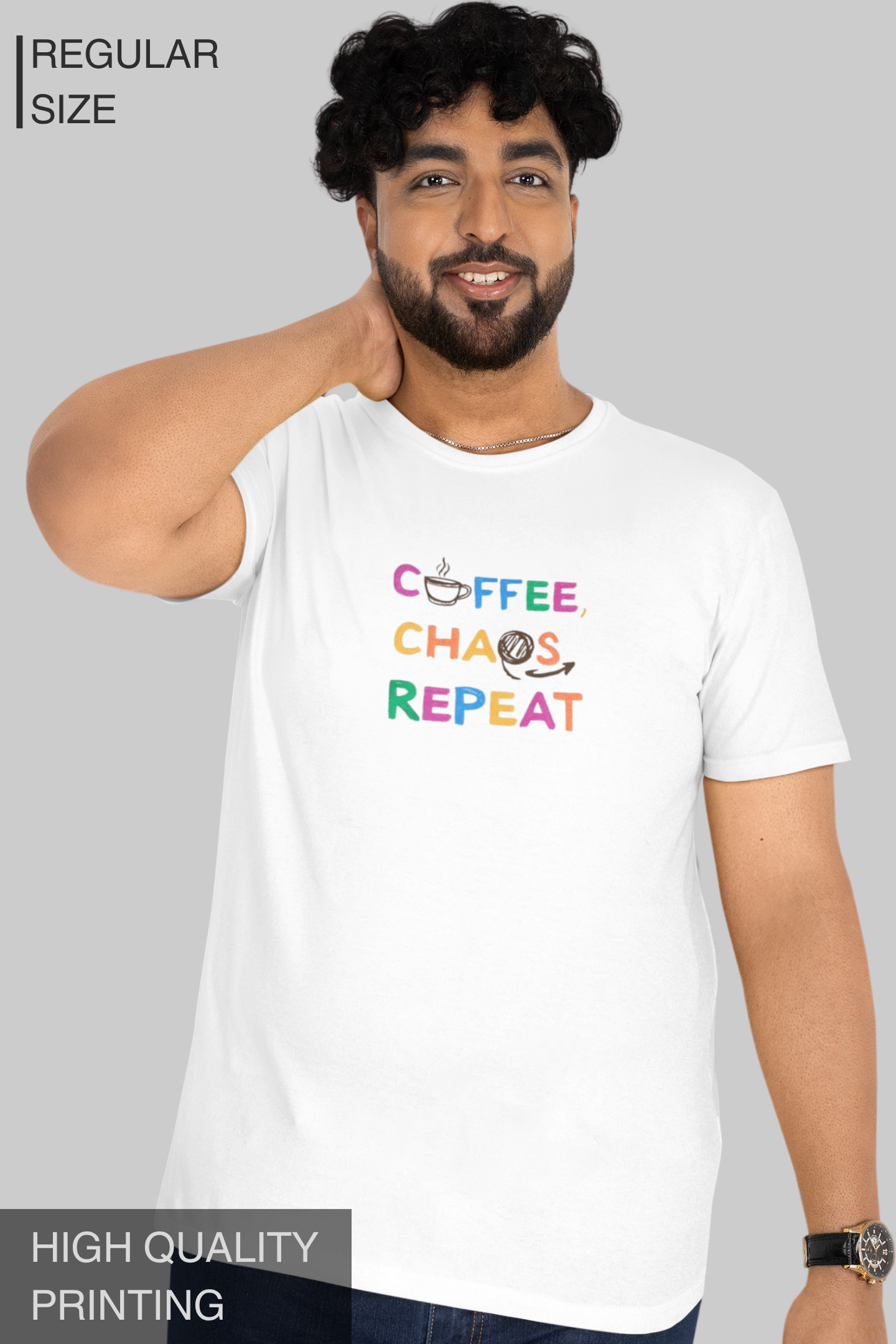 Coffee Chaos Repeat Men's Tshirt