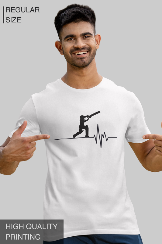 Heartbeat Cricket Men T Shirt