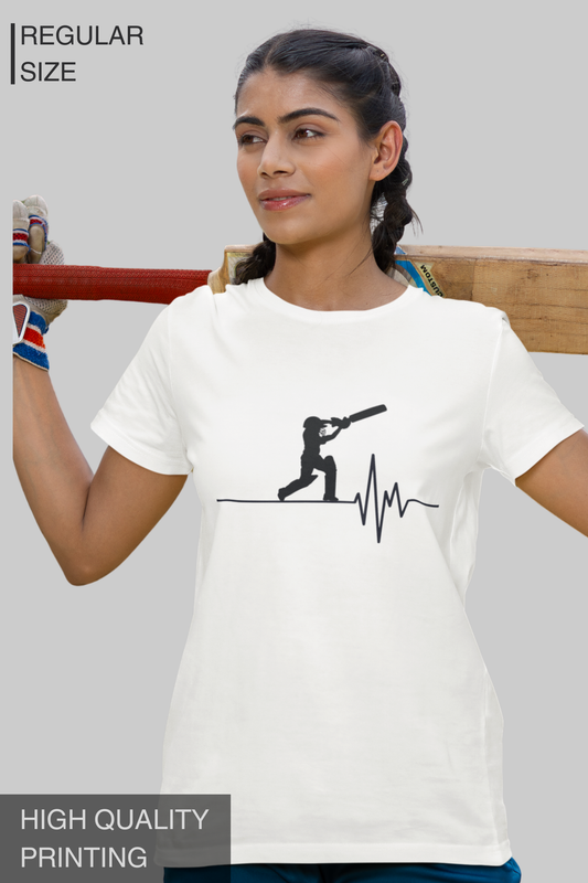 Heartbeat Cricket Women T Shirt