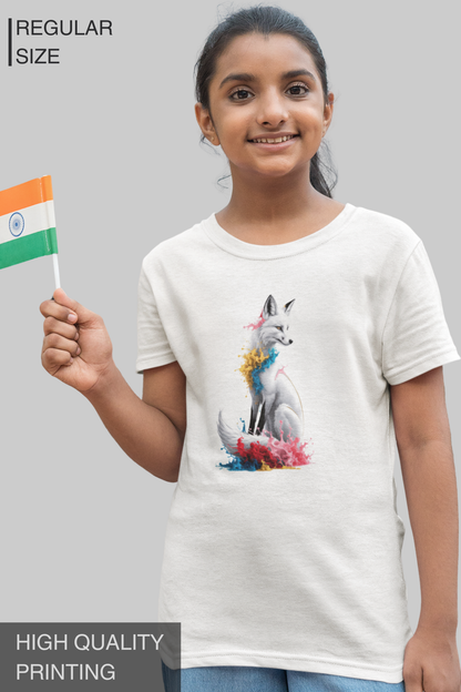 Multicolor Fox Women T Shirt