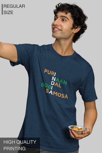 Puri Naan Dal Gobi Samosa Men's Tshirt