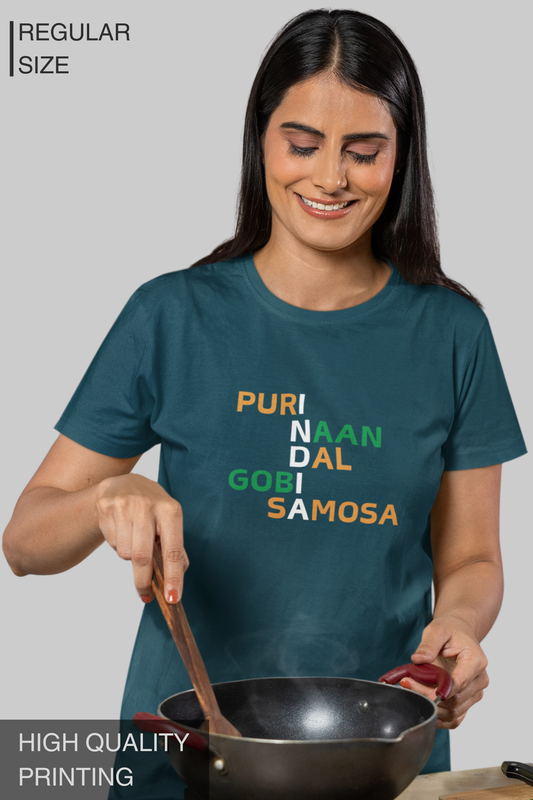 Puri Naan Dal Gobi Samosa Women's Tshirt