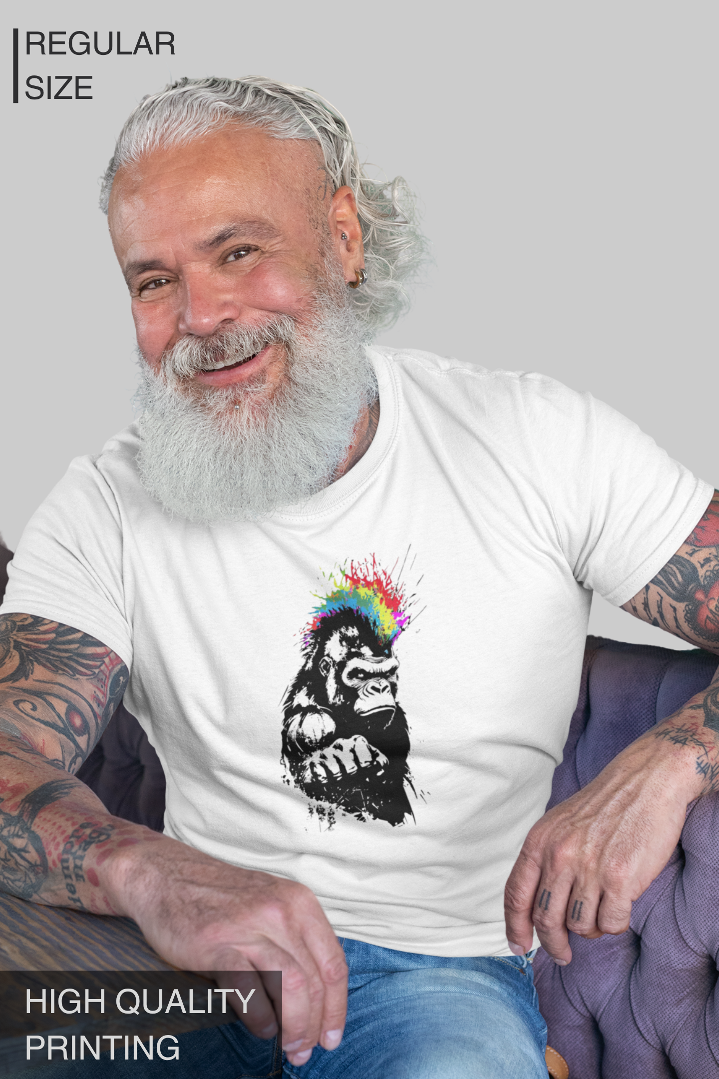 Rebel Gorilla Men T Shirt