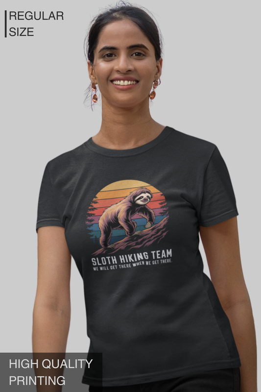 Sloth Hiking Team Women T Shirt