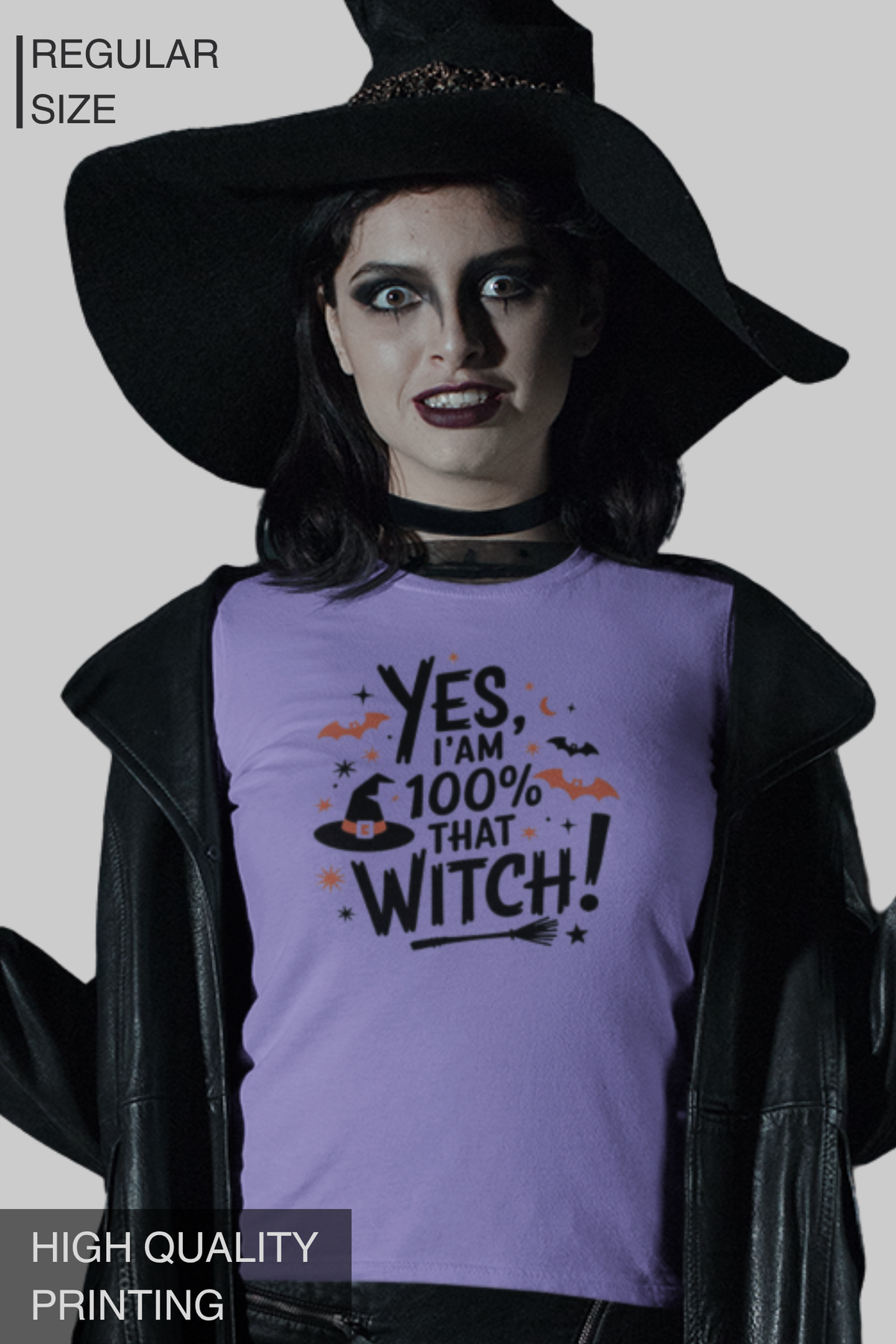 Yes, I'm 100% That Witch! – Women's Halloween Graphic T-Shirt