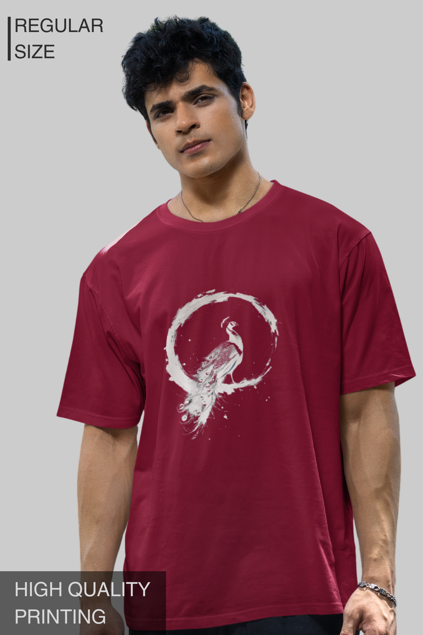 Zen White Peacock Men's Tshirt