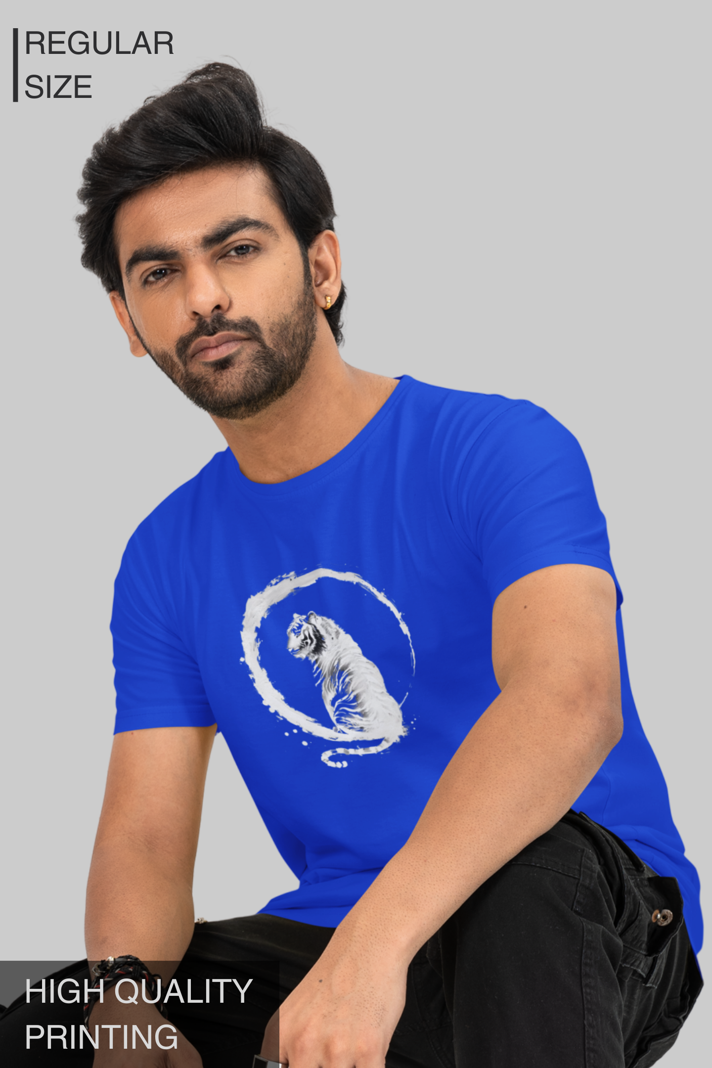 Zen White Tiger Men's Tshirt