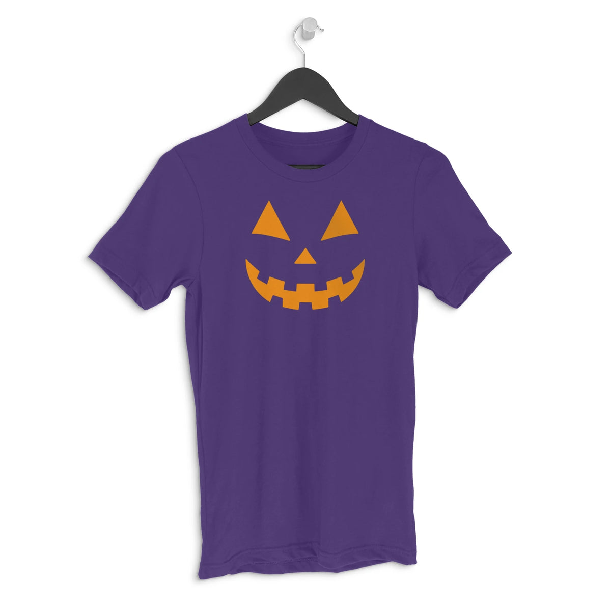Pumpkin orange white Men's Halloween graphic Tshirt - Purple