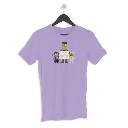 Will Scare Your Mother-in-Law for Candy – Men's Halloween Graphic T-Shirt - Iris Lavender