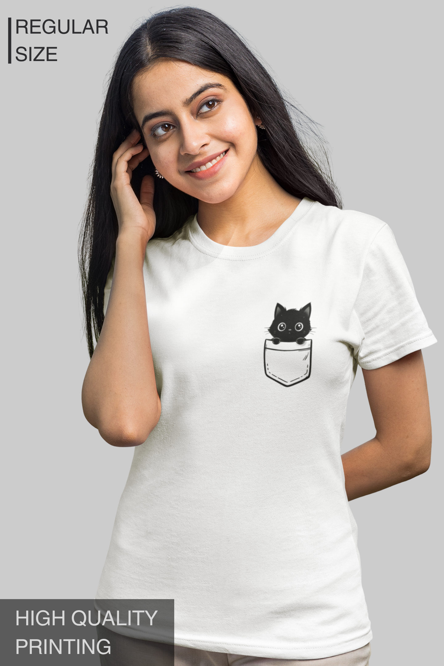 Pocket Kitty Women T Shirt