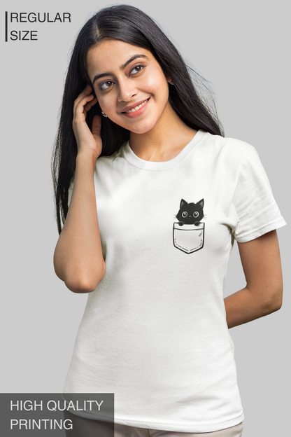 Pocket Kitty Women T Shirt